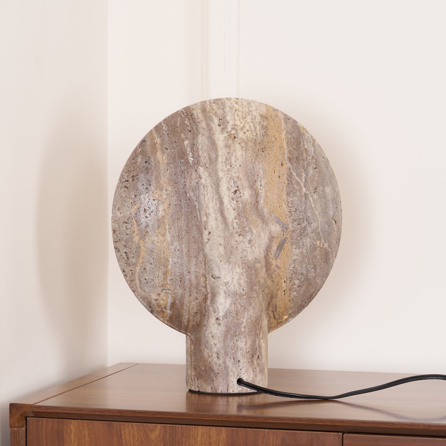 Wabi-sabi Stil Eclipse Stein-Travertin-Tischlampe M03 | Esilora