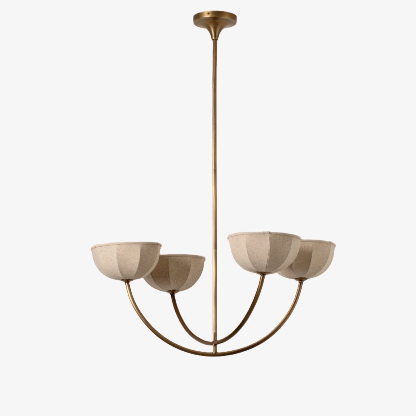 Loomis Linen Wrapped Shade Brass Pendant - Modern Living Room Lighting | Esilora