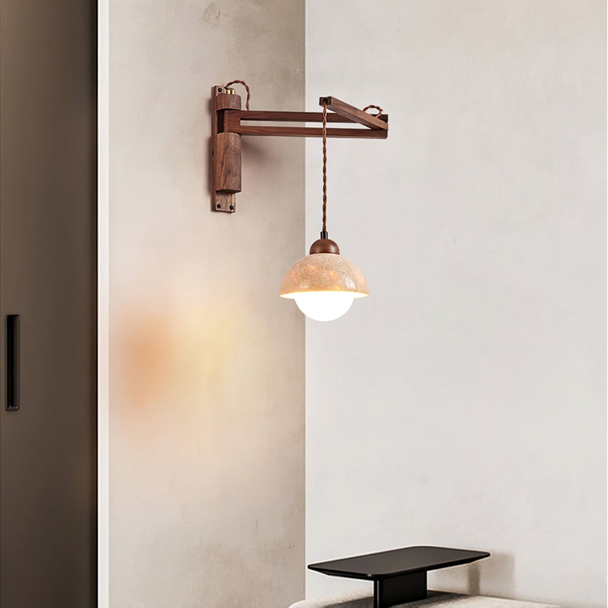 Adjustable Travertine Dome Wall Sconce | Esilora