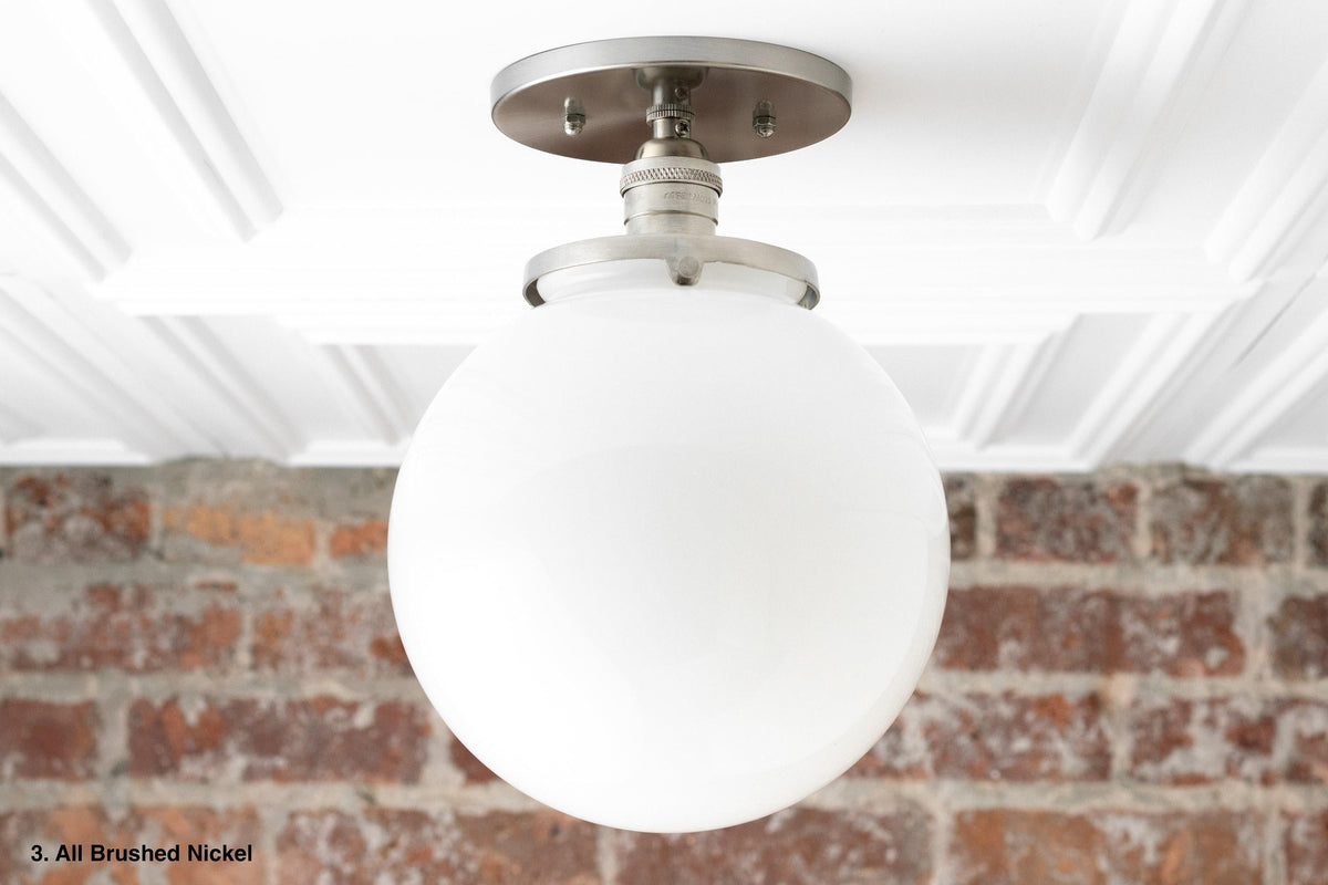 Glorica Opalglas-Halbdeckenleuchte – moderne Mid-Century-Leuchte für das Wohnzimmer | Esilora