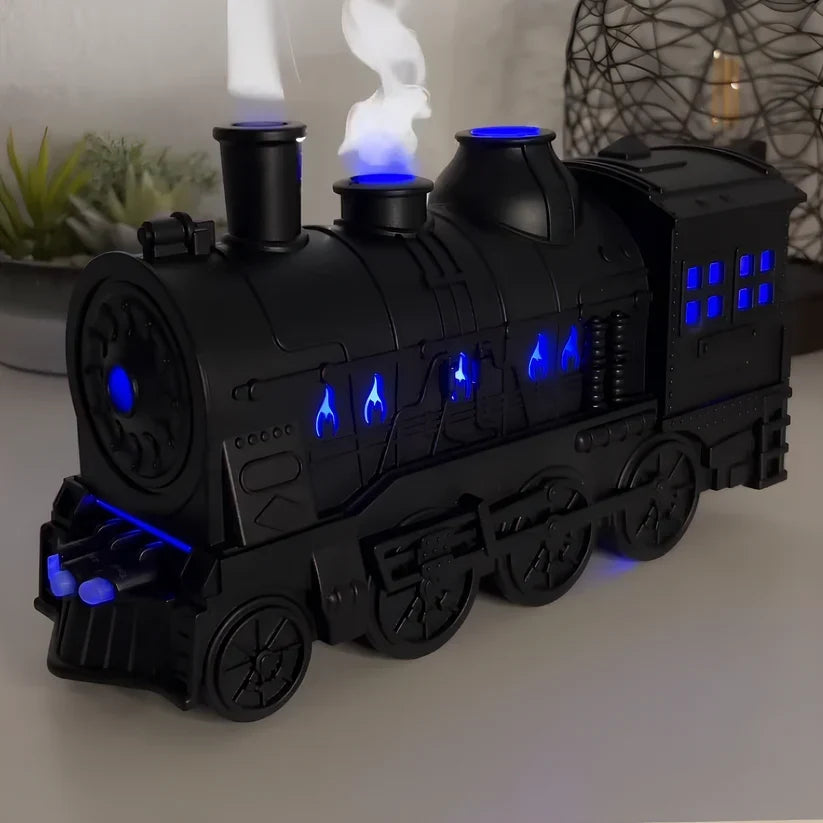 LED-luftfuktare som ånglok - vintage dekorativ ångdiffusor