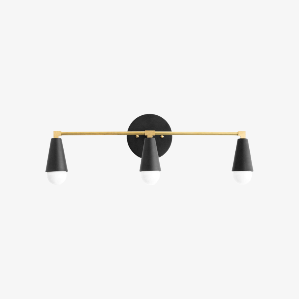 Pyralis Cone 3-Light Vanity Fixture – Sleek Modern Design for Bathrooms and Hallways | Esilora