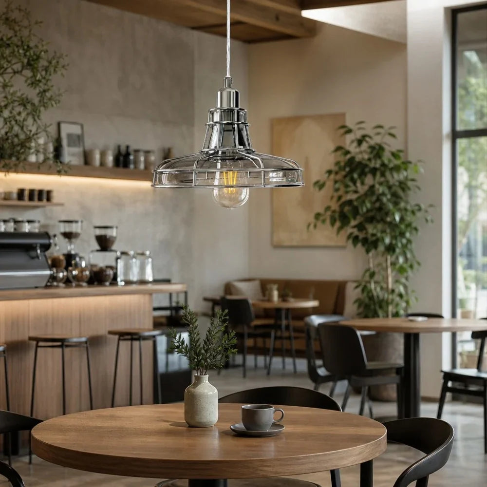 Glass Metal Cage Pendant Lamp | Esilora