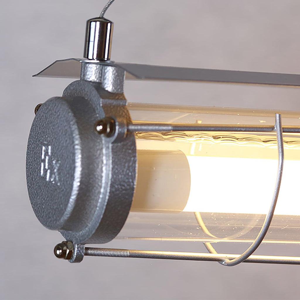 Artisan Glass Linearity Chandelier Iron Metal Glass Polished Silver Finish | Esilora
