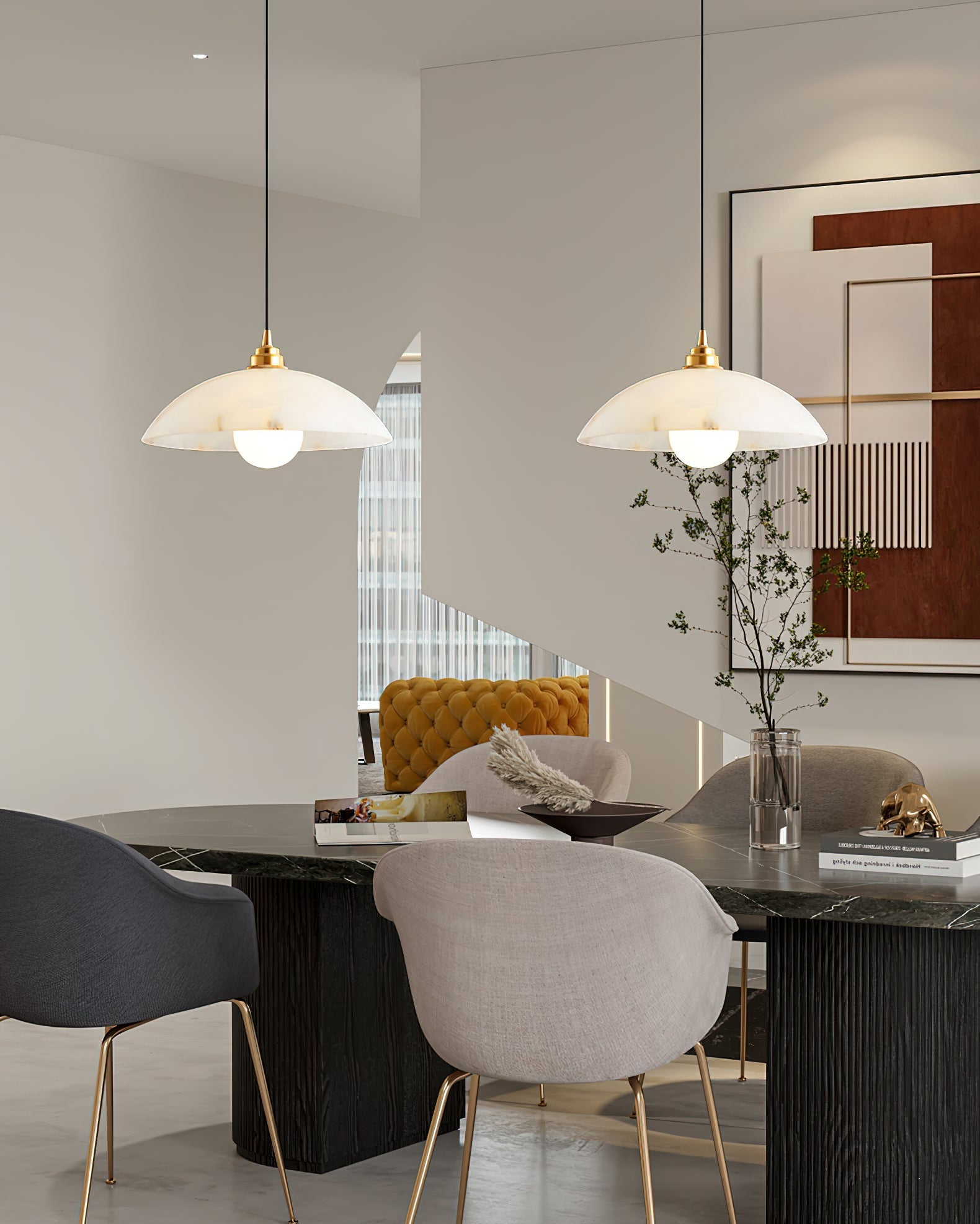 Alabaster Dome Pendant Light | Esilora