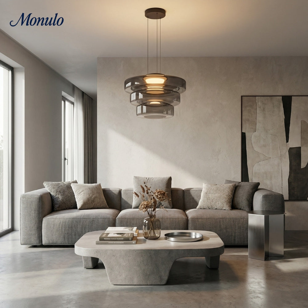 Verdoma Stacked Disc Form Glass Pendant Light Contemporary Nordic Lighting for Kitchens | Esilora