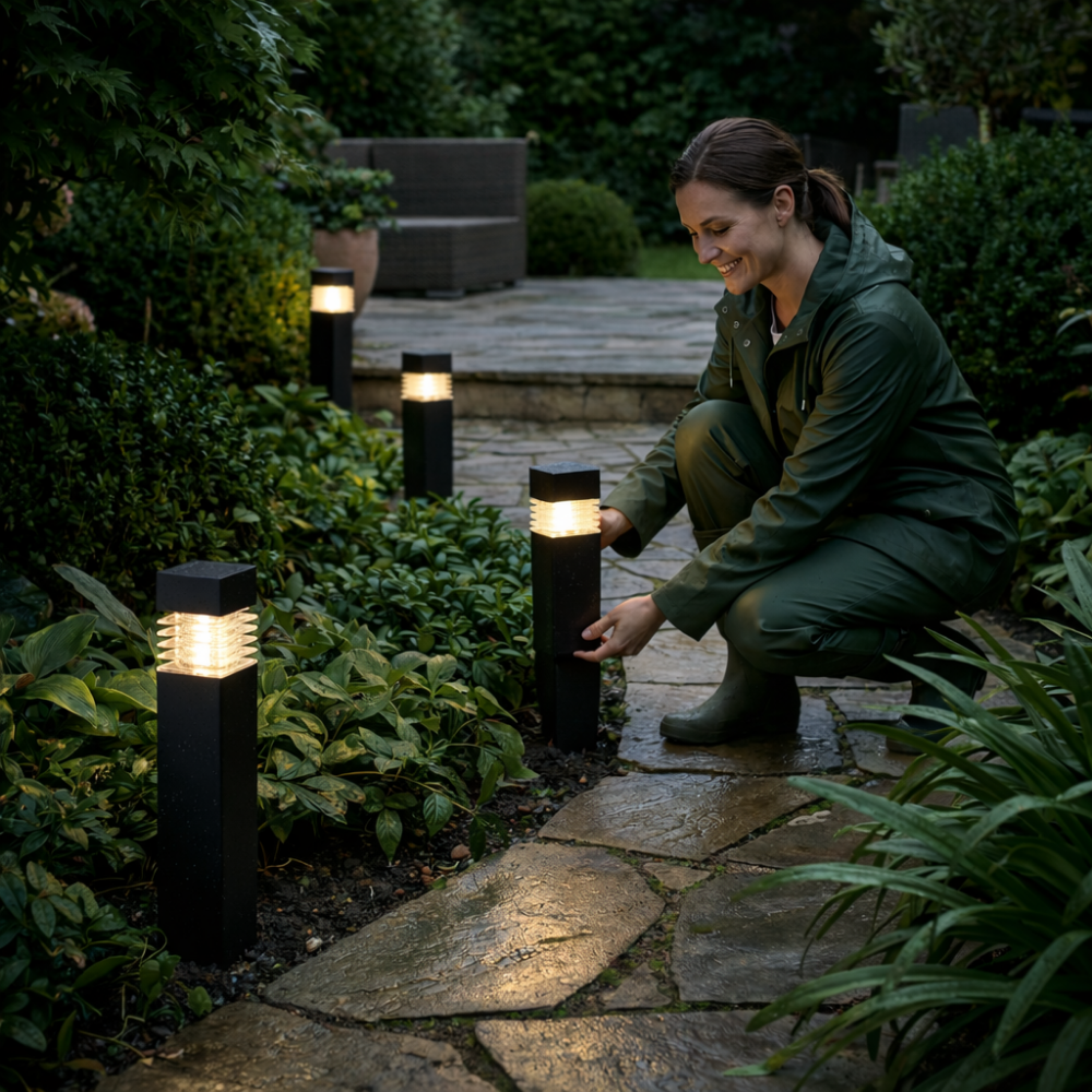 Lampada solare da giardino per sentieri – Lanterna luminosa da esterno - Esilora