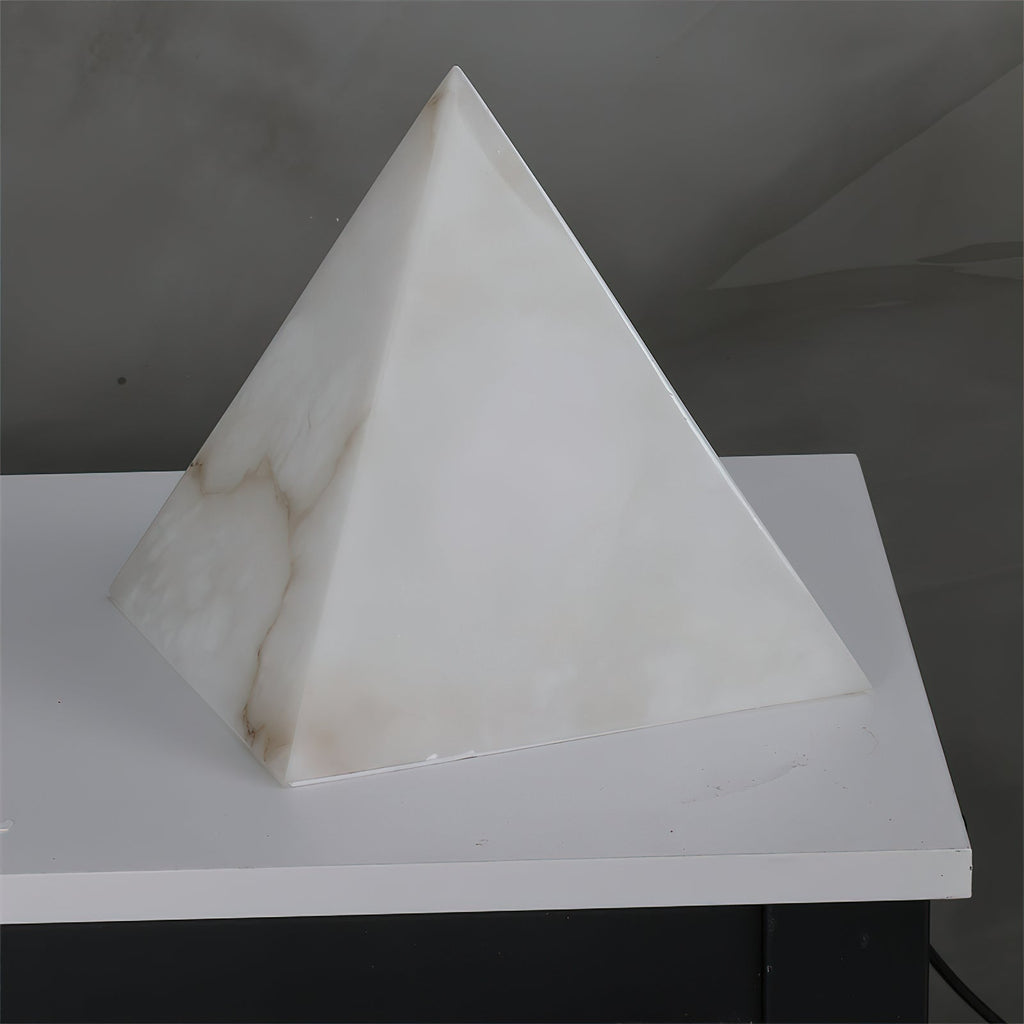 Alabaster Pyramid Table Lamp | Esilora