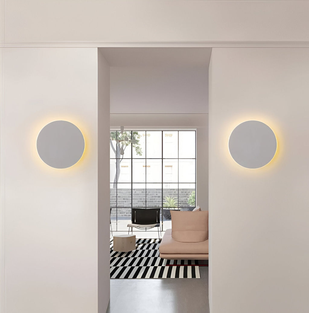 Modern Nordic Round Aluminum Minimalist LED Wall Light | Esilora