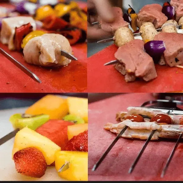 Nerezová jehla na BBQ | Dvouzubé provedení | Posuvná škrabka pro snadné čištění | SpießPro – Esilora