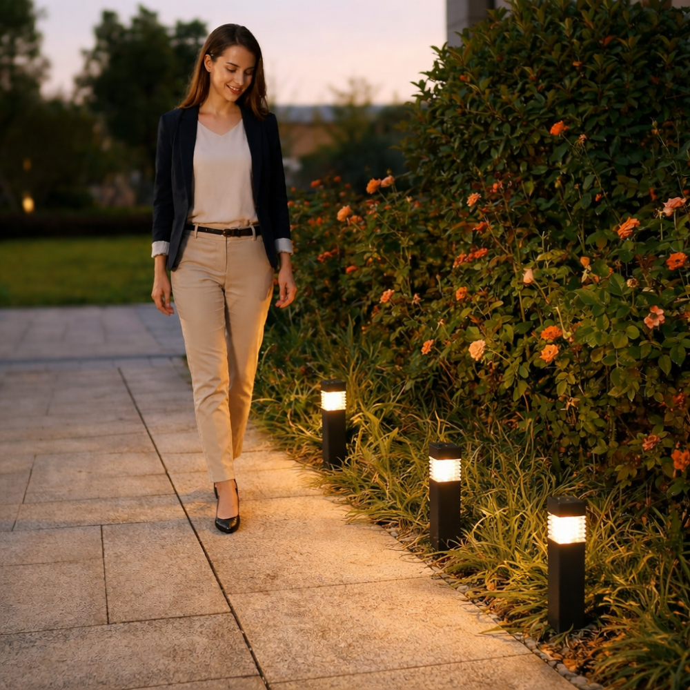 Lampada solare da giardino per sentieri – Lanterna luminosa da esterno - Esilora