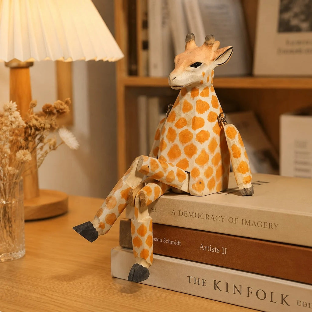 Hand-Carved Wooden Dangling-Leg Animal Ornaments | Esilora