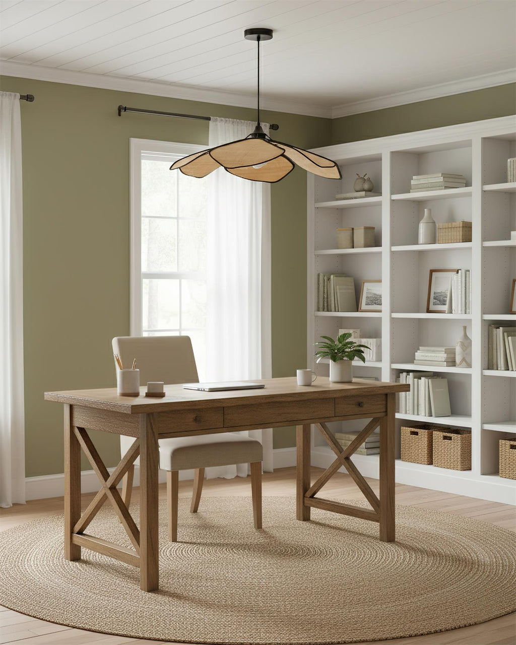 Raffia Petal Pendant Lamp | Esilora