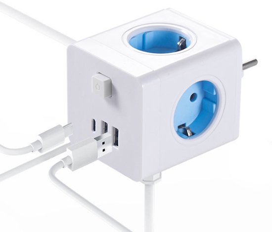 Power Cube Extension with 4 Outlets and USB Charging Ports - Esilora
