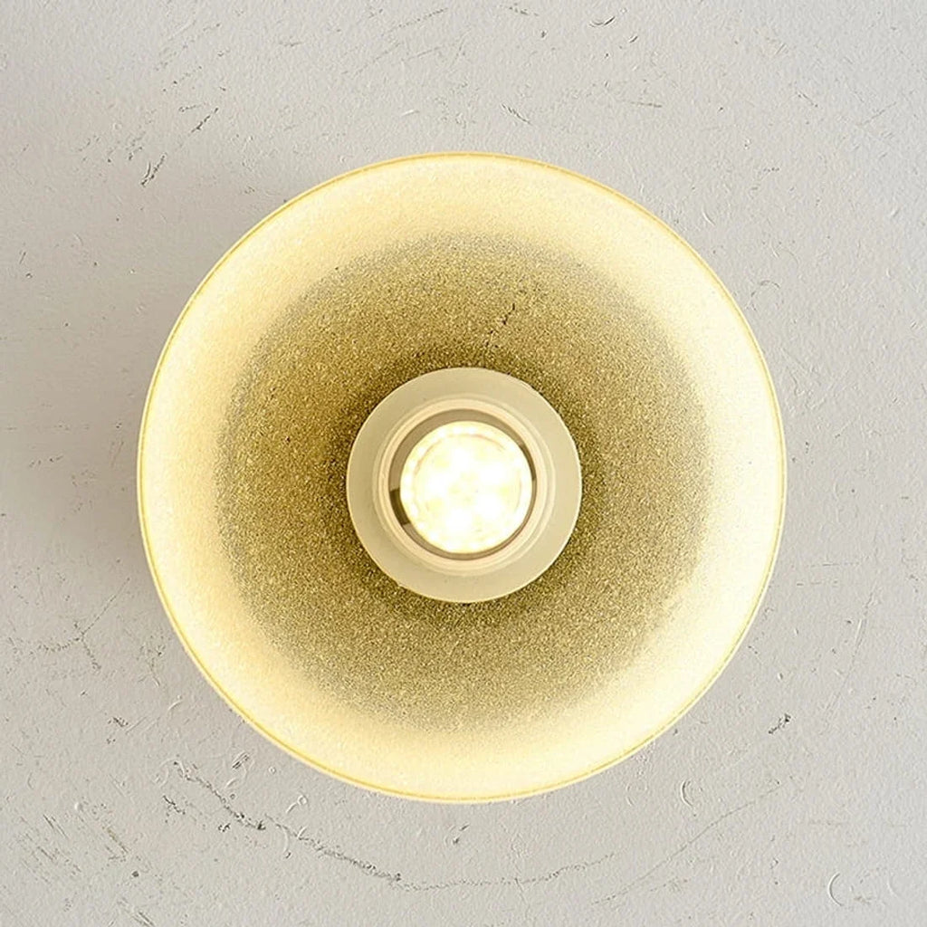 Gradient Yellow Glass Metal Flush Mount Ceiling Light | Esilora