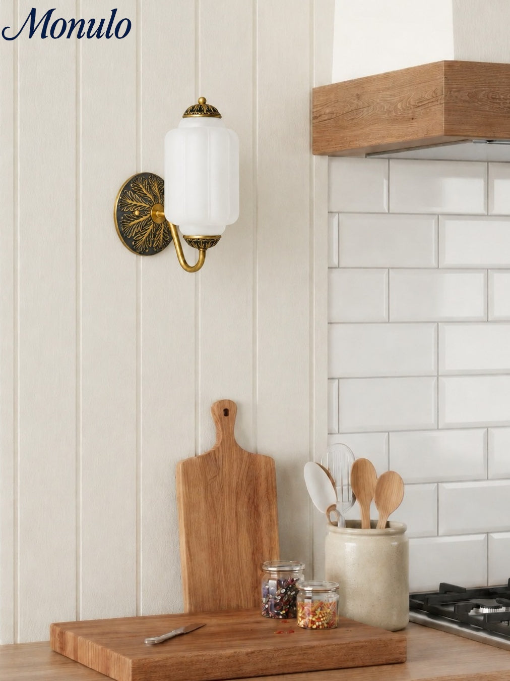 Vintage Milk Glass Sconce Bedside Hallway Eloise Wall Sconce | Esilora