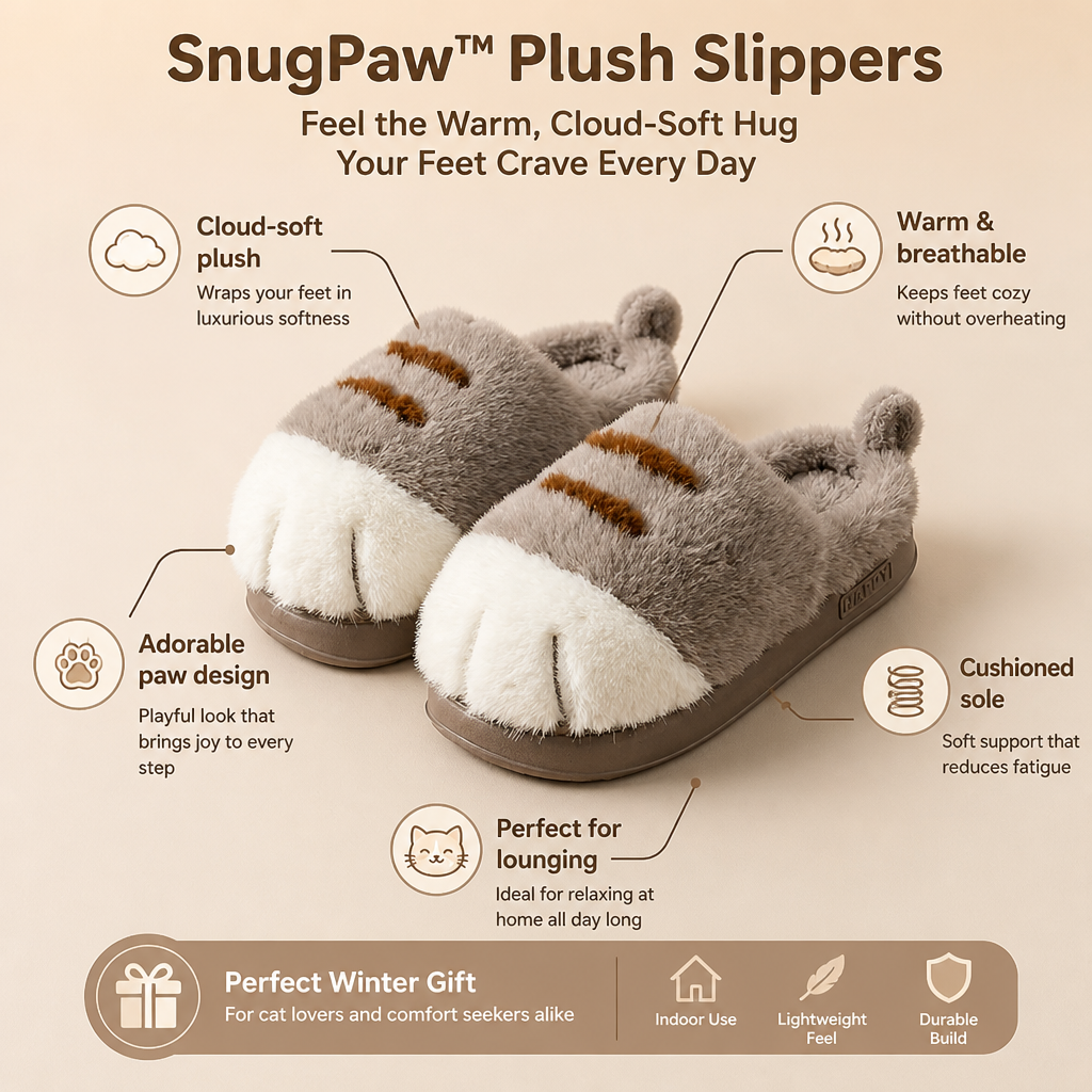 SnugPaw plüss házipapucs — Érezze minden nap a meleg, felhőpuha ölelést, amelyre lábai vágynak - Esilora