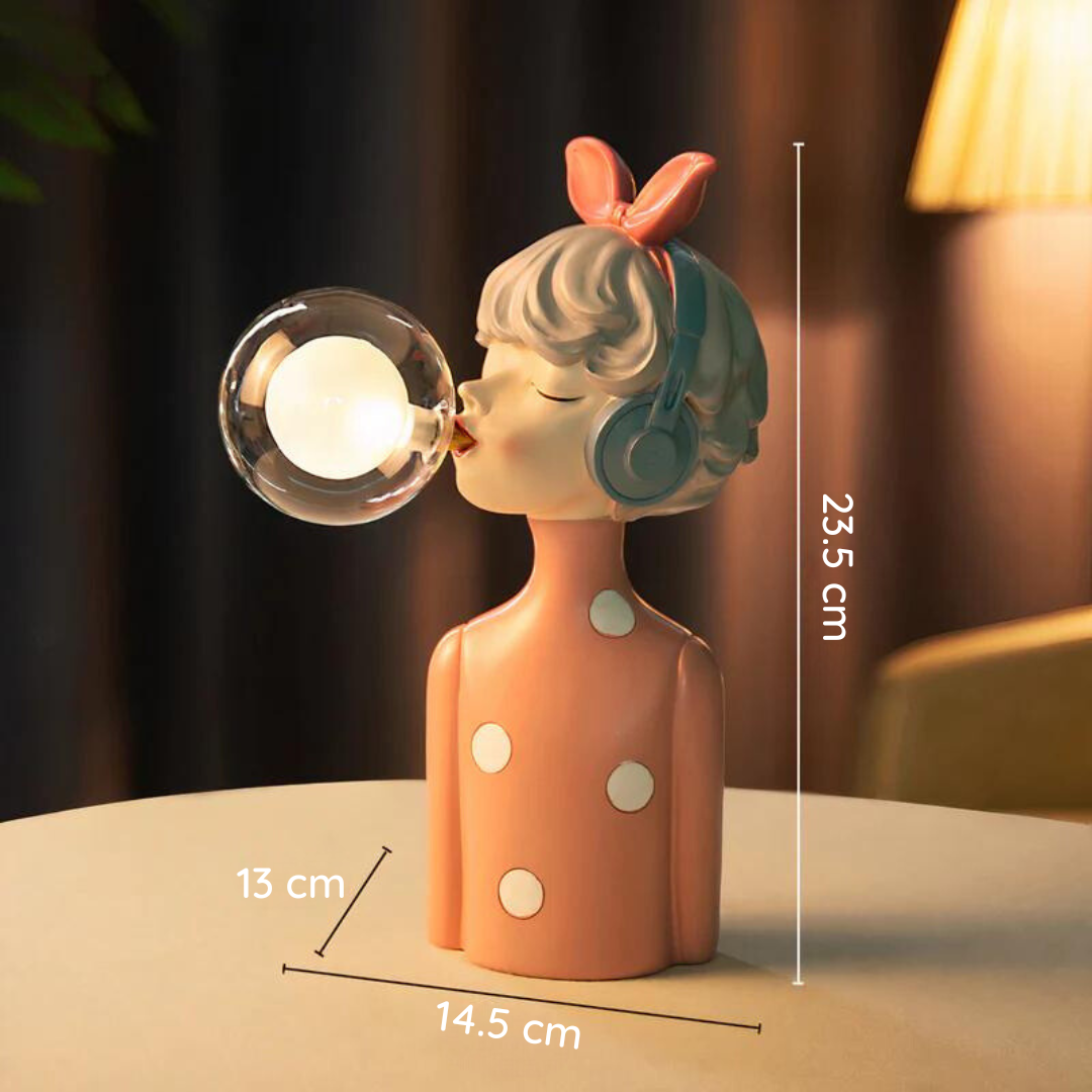 Ardenza SophiLux Table Lamp — Wooden Base, Fabric Shade