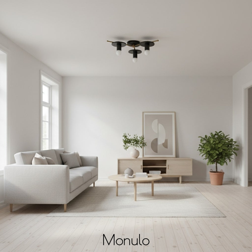 Radiro Globe Sculptural Trio Ceiling Lamp — Minimalist Modern Fixture for Living & Dining | Esilora