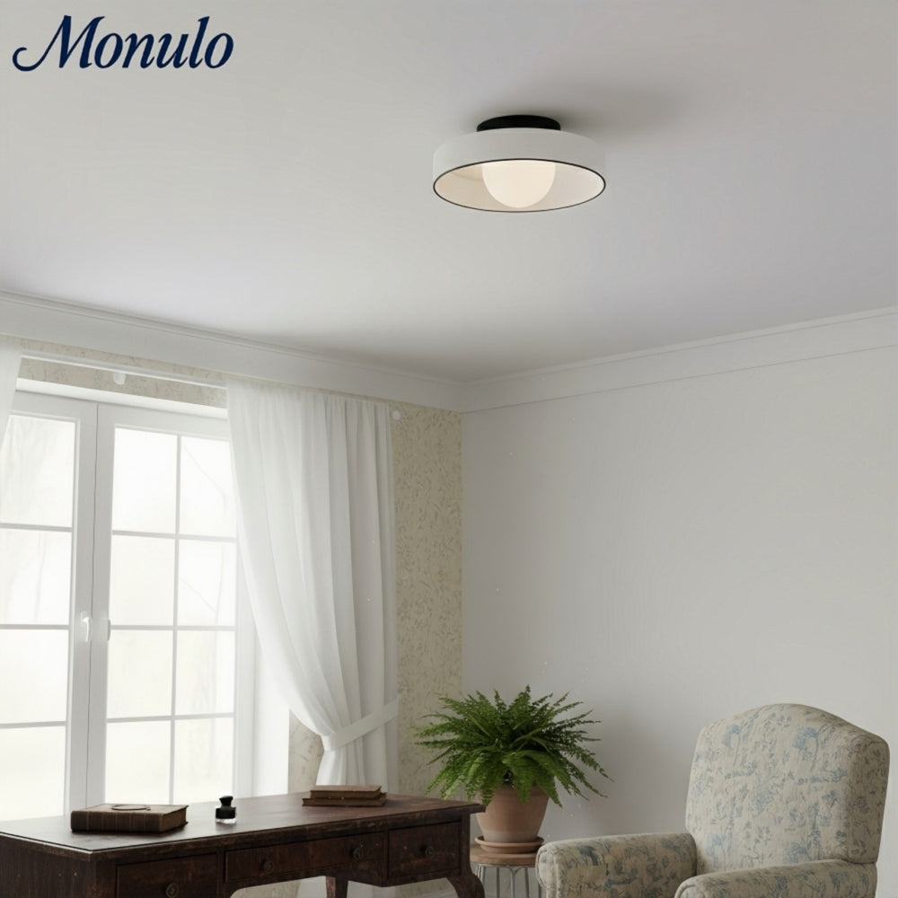 Luminaire mural ou plafonnier moderne Kalo à disque en verre polyvalent, avec bord coloré, pour espaces de vie | Esilora