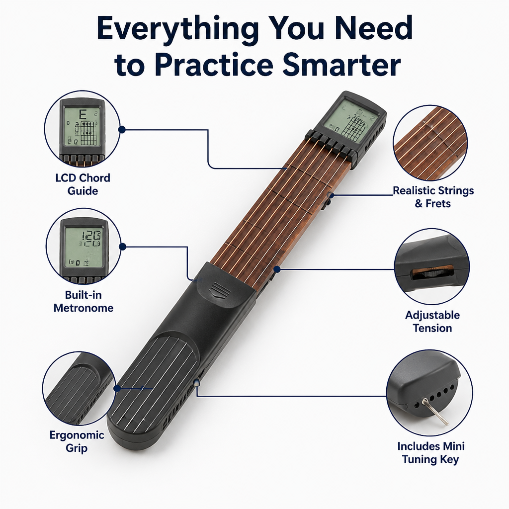 StrumEase — Transform Spare Moments into Confident, Quiet Guitar Mastery - Esilora