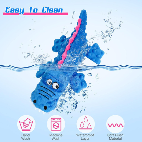 SqueakyPlush Crocodile Dog Toy — Soft Squeaker Chew Toy