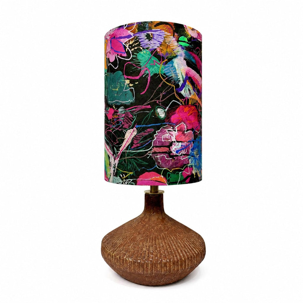 Liberty-Style Fabric Shade Ceramic Table Lamp for Bedside Ambient Lighting | Esilora