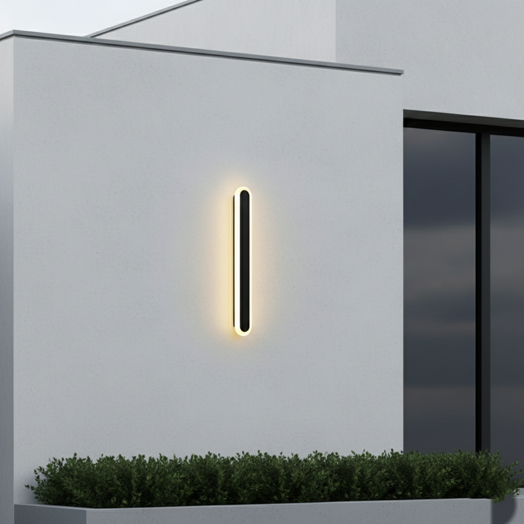 Lampada da parete da esterno ovale minimalista in metallo Edge IP65 impermeabile | Esilora