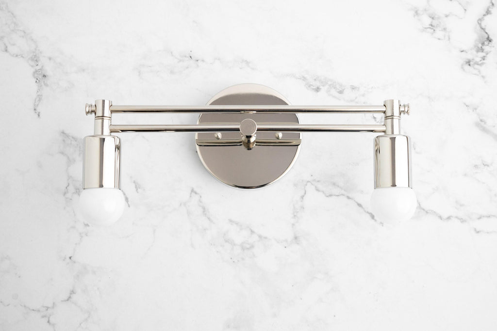 Mobilux Line Sleek Multi-Head Bathroom Wall Light – Designer Vanity Sconce with Glass Shades | Esilora