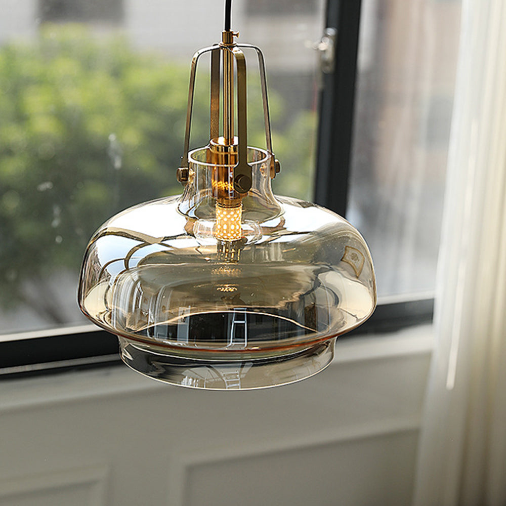 Lawson transparent pendellampe i glass, inspirert av akvarier – moderne hengende lampe til hjemmet | Esilora