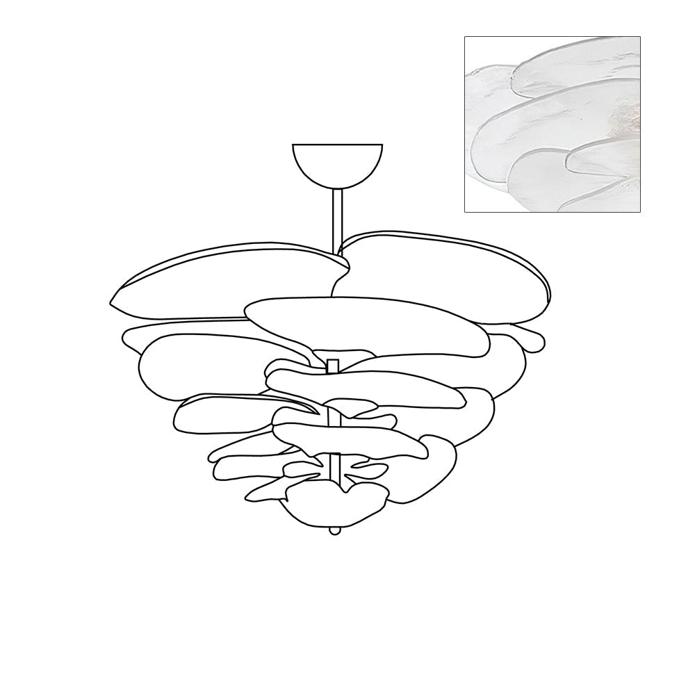 Lotus Leaf Layered Glass Chandelier | Esilora