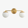 Applique da parete Glorica Glass Modern a 2 sfere – Luce da toilette per bagno | Esilora