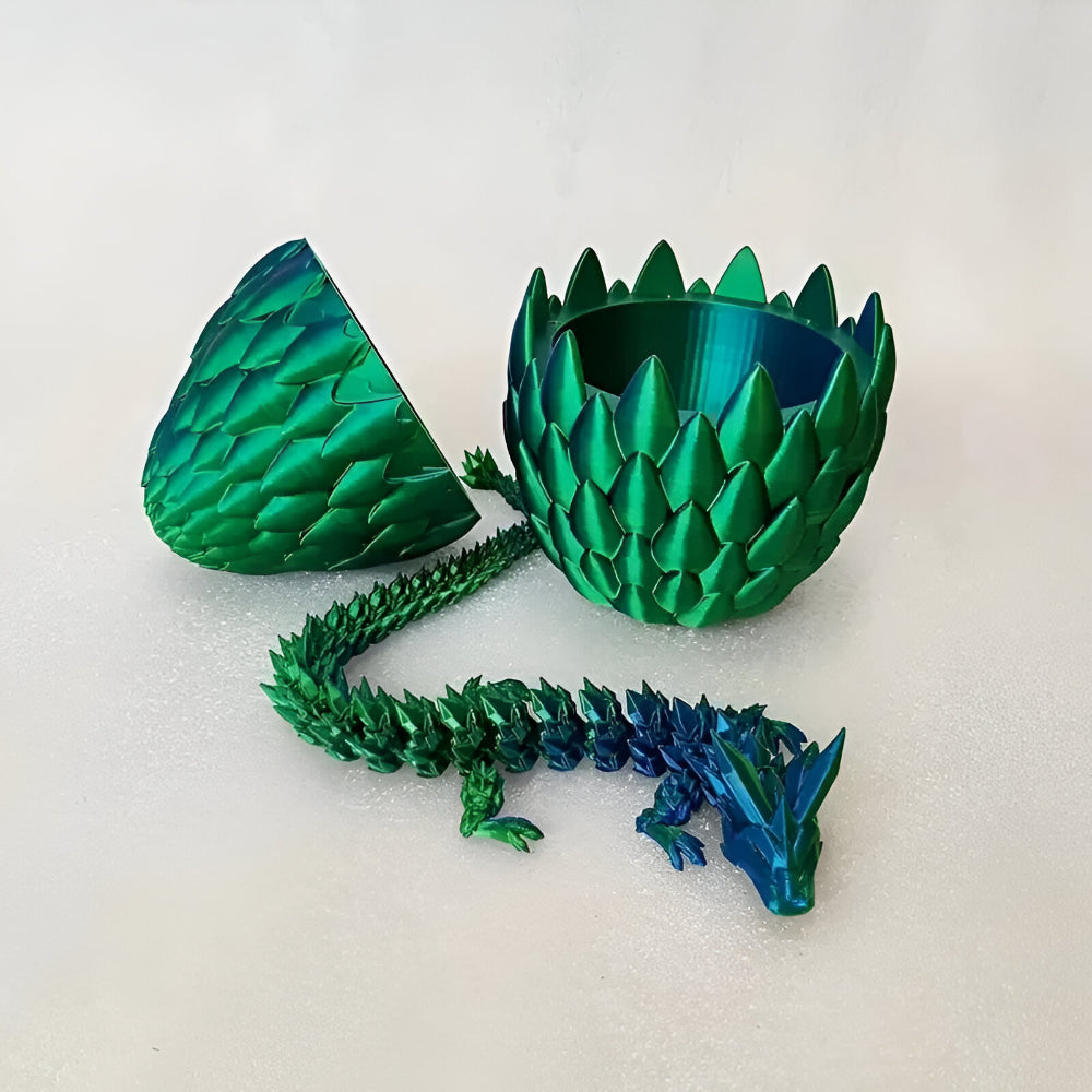 Set de sculpturi cu dragon și ou din cristal fațetat, în mai multe tonuri