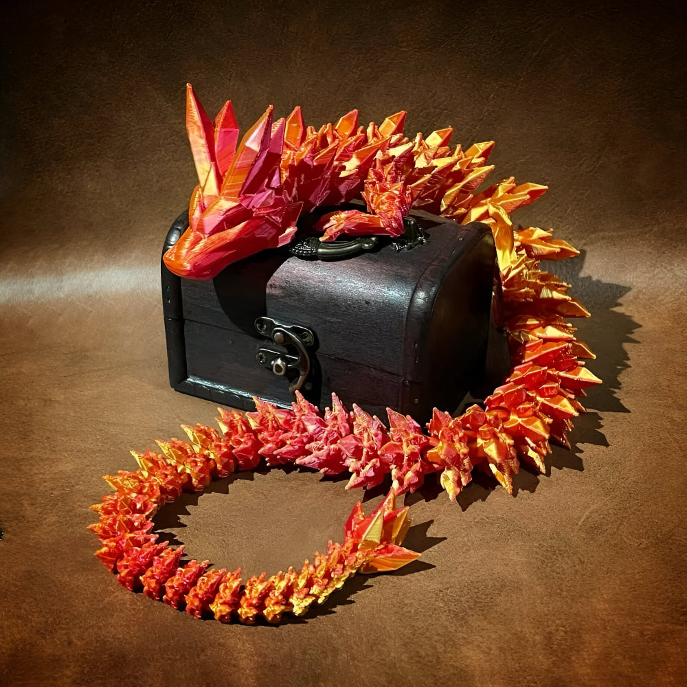 Set de sculpturi cu dragon și ou din cristal fațetat, în mai multe tonuri