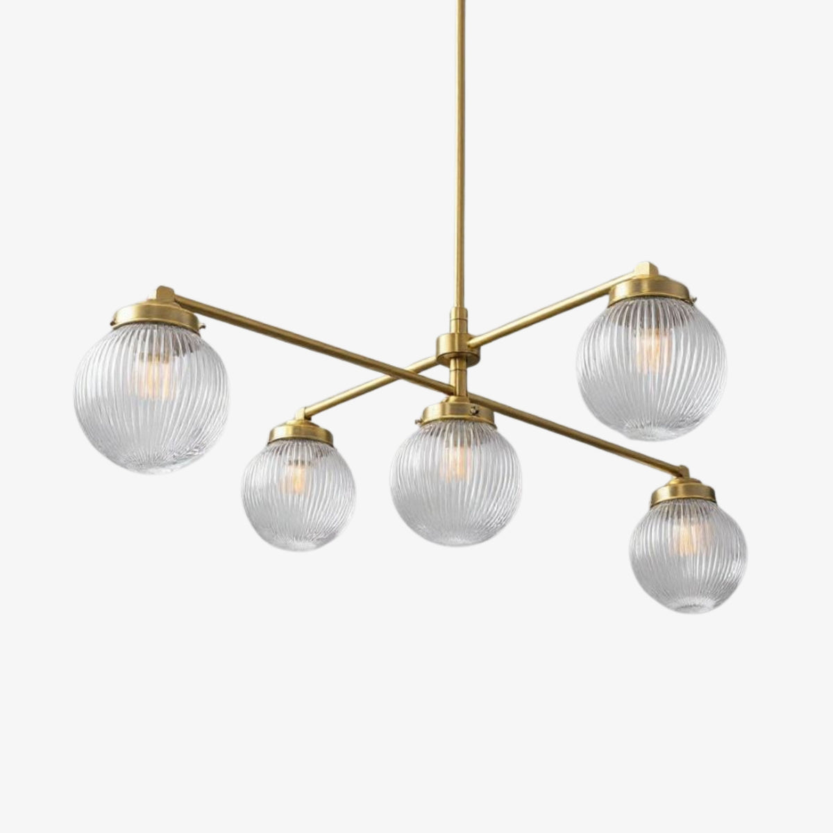 Glorica Glass skulpturale Globus-Pendelleuchte aus Metall und Glas – moderne Deckenleuchte für das Esszimmer | Esilora