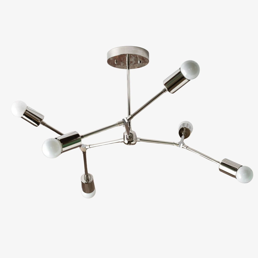 Mobilux Line Industrieller geometrischer Kronleuchter - Chrom-Nickel Deckenleuchte | Esilora