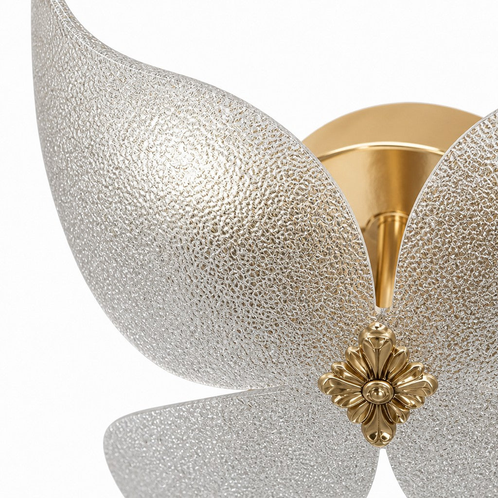 Lucenda Butterfly Flush Mount Ceiling Light - Gold Acrylic Retro Lamp for Hallway and Entryway | Esilora