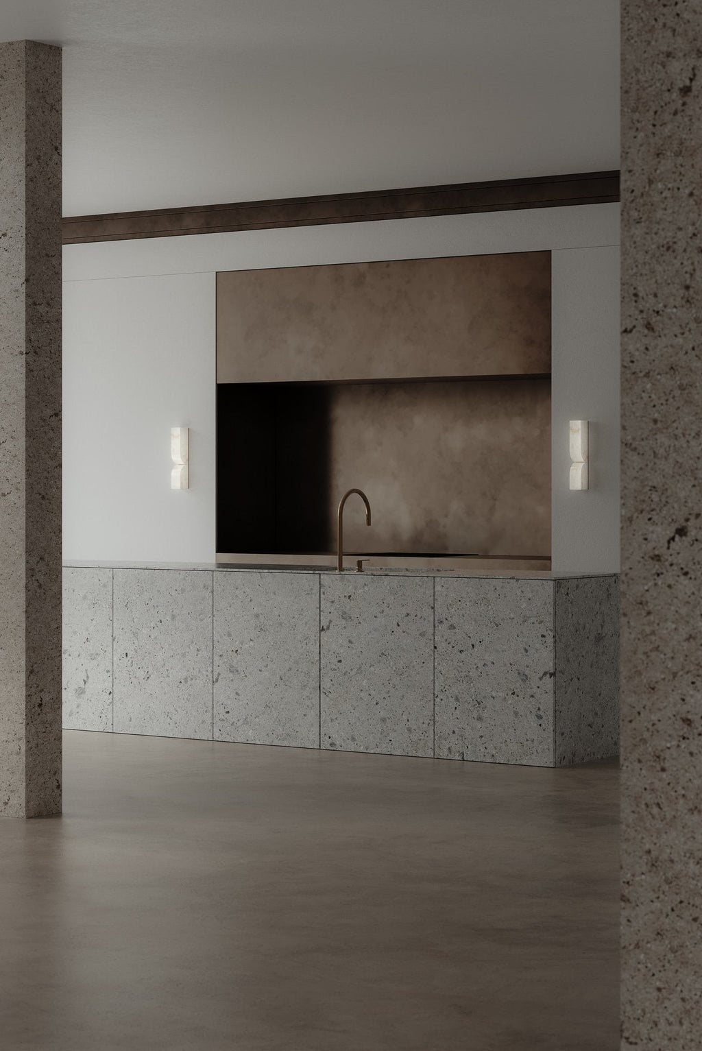 Moderne rechteckige Alabaster-Wandleuchte – Minimalistische Leuchte für Schlafzimmer Flur Wohnzimmer | Esilora