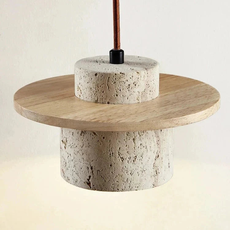 Japanese Style Vintage Travertine Pendant Light | Esilora