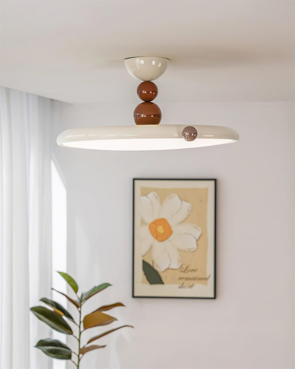 Round Flying Disc Ceiling Light - Retro Style Metal Acrylic | Esilora