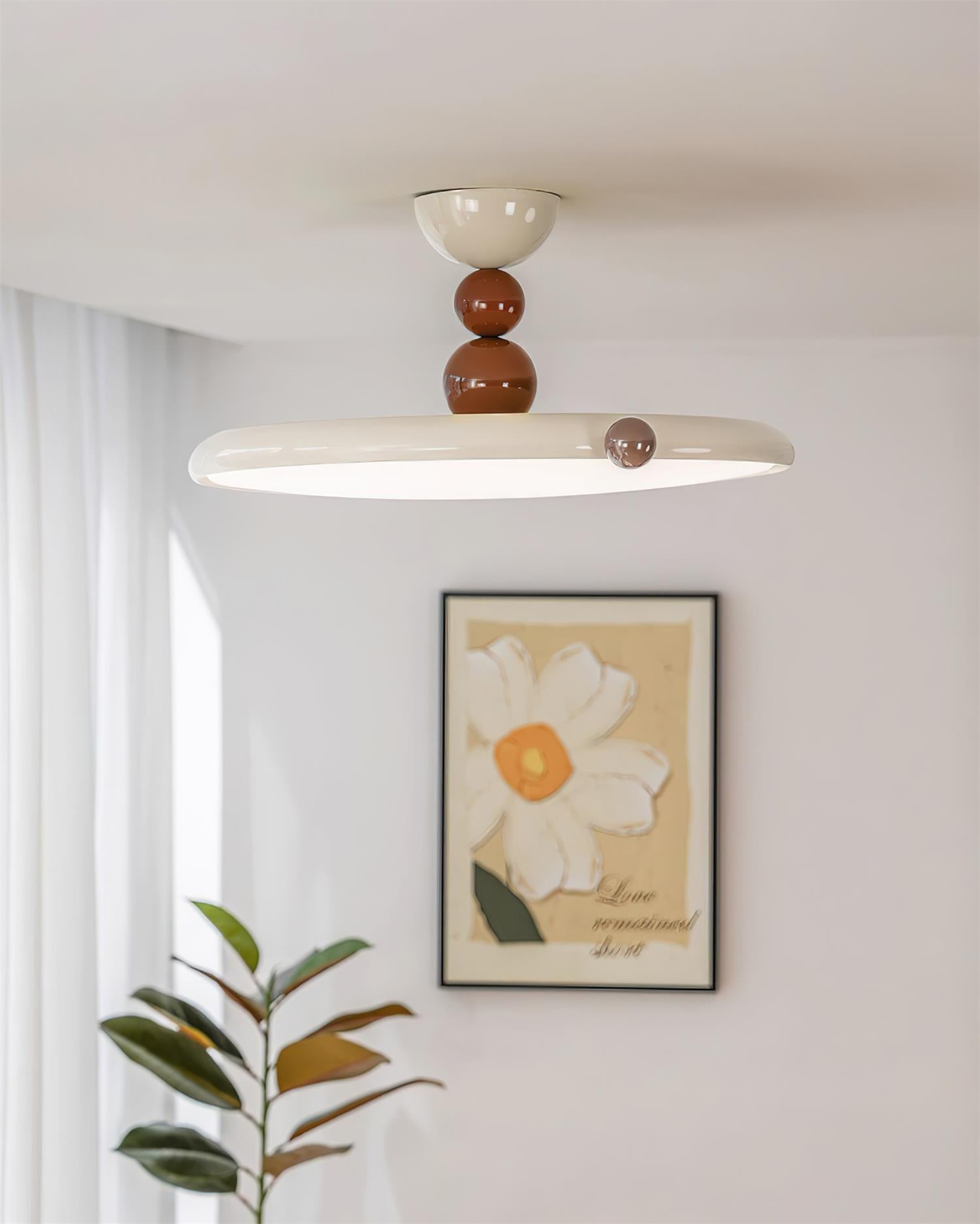 Round Flying Disc Ceiling Light - Retro Style Metal Acrylic | Esilora