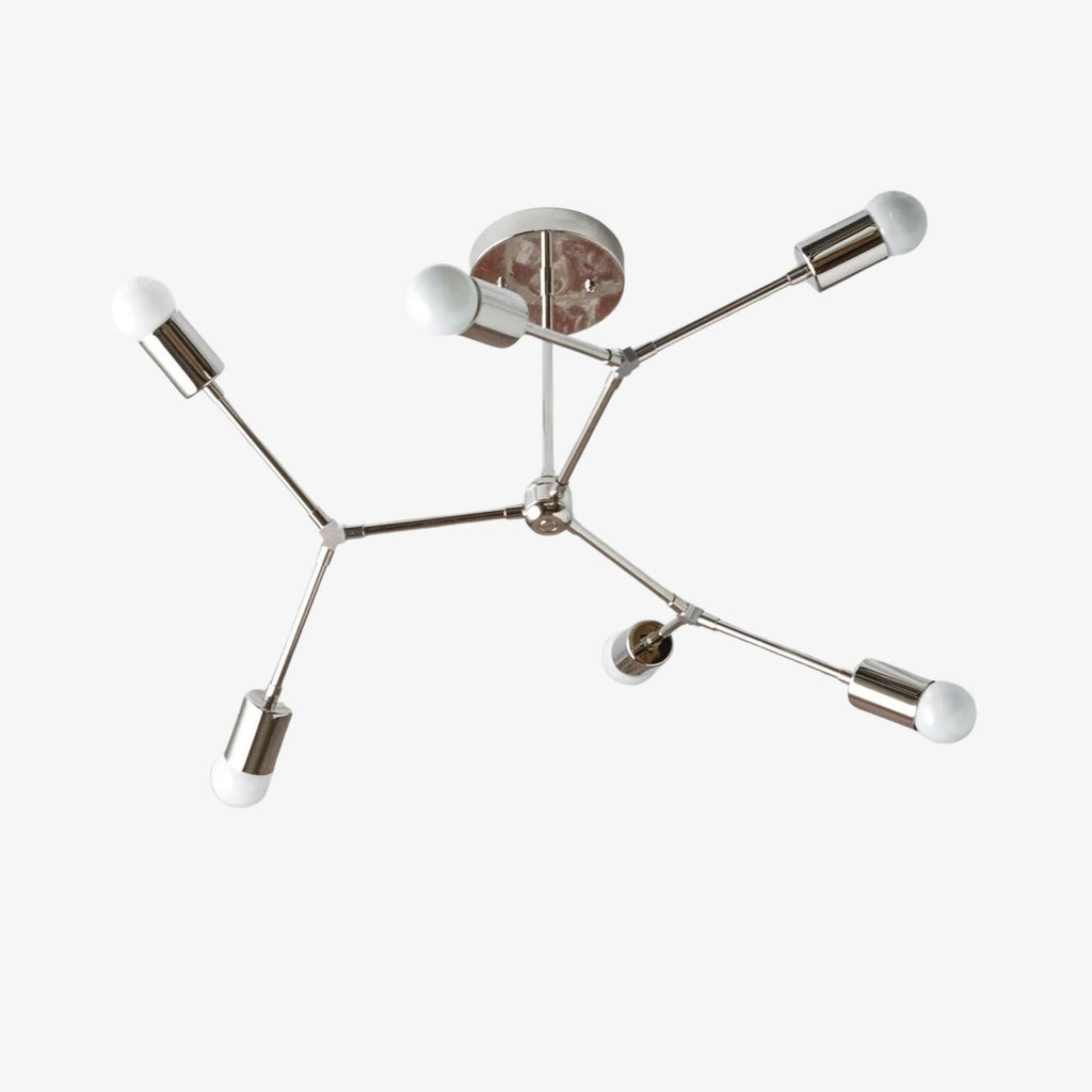 Mobilux Line Industrieller geometrischer Kronleuchter - Chrom-Nickel Deckenleuchte | Esilora