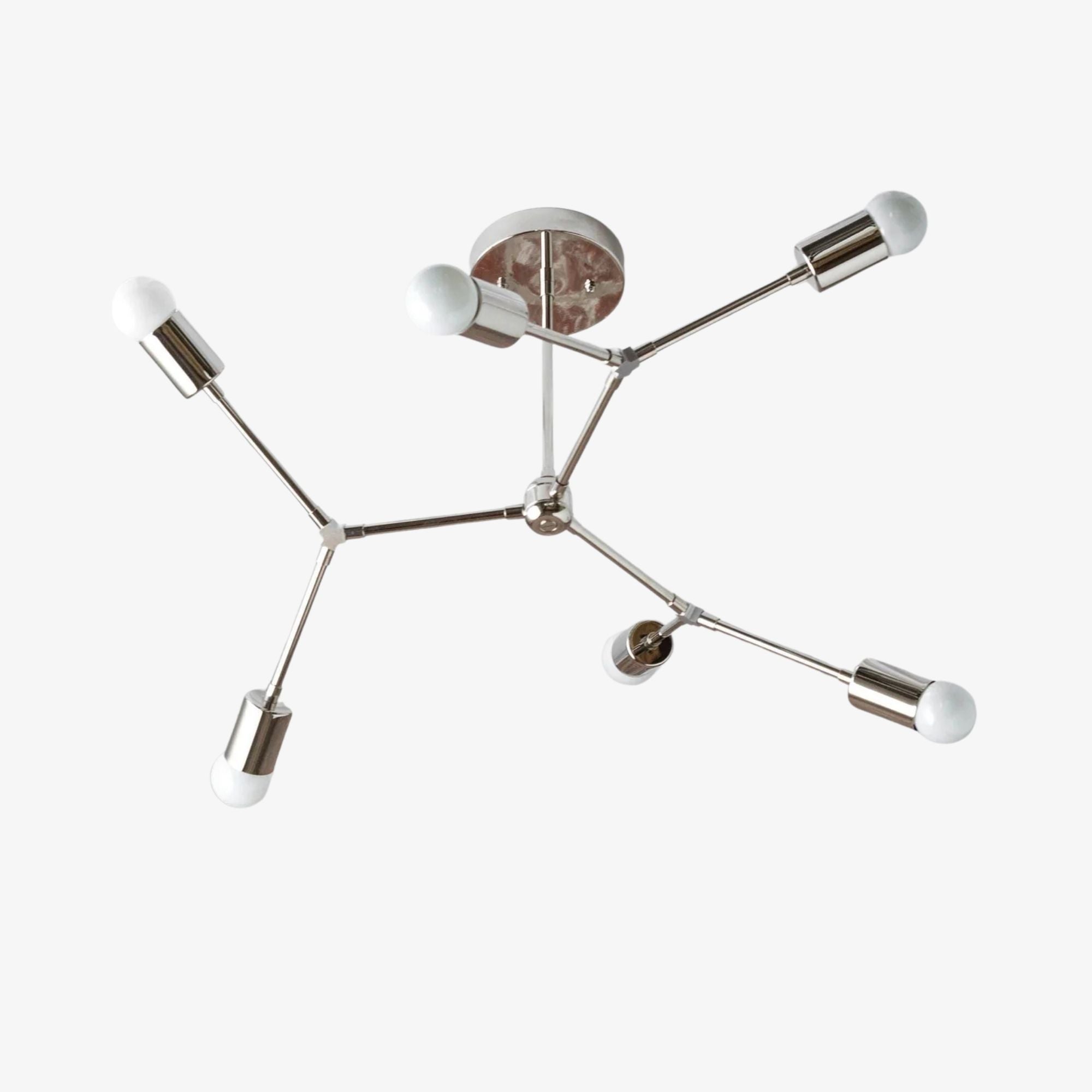 Mobilux Line Industrieller geometrischer Kronleuchter - Chrom-Nickel Deckenleuchte | Esilora