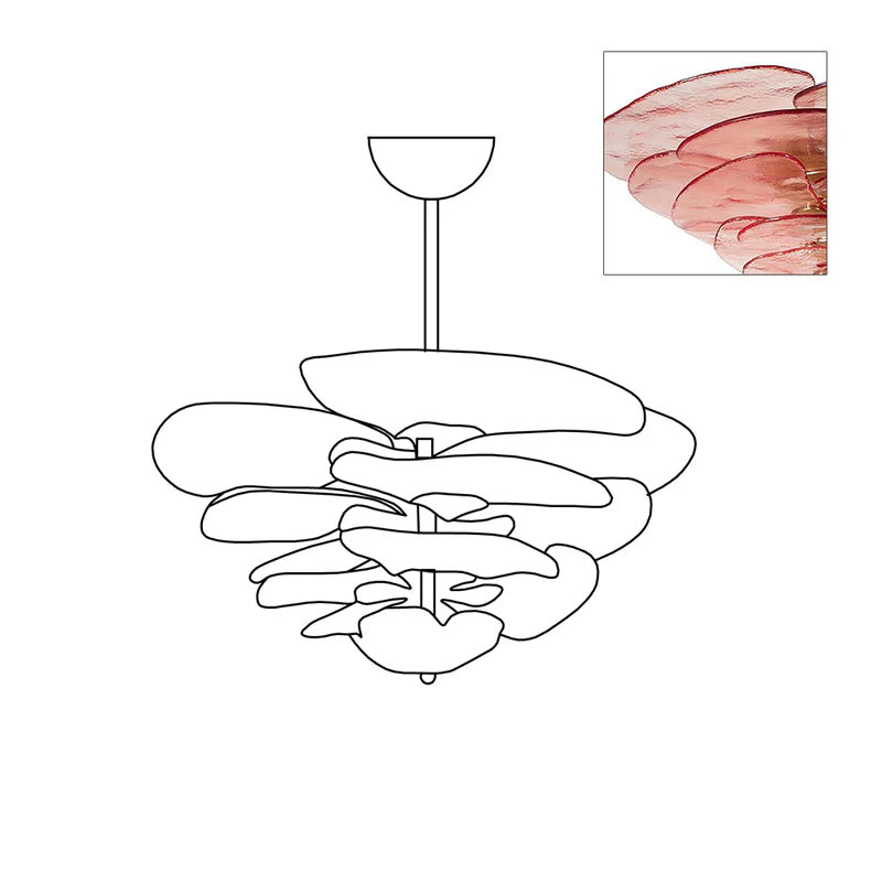 Lotus Leaf Layered Glass Chandelier | Esilora