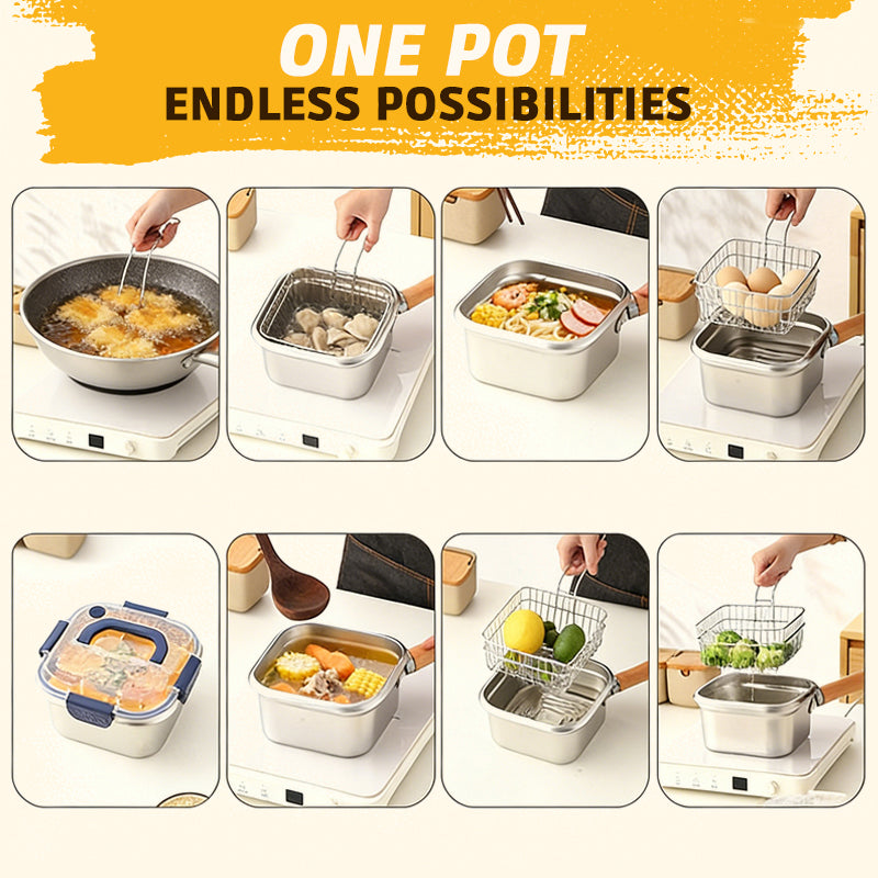 Stainless Steel Deep Fryer – Enjoy Crispy, Healthy Meals Anywhere Effortlessly! - Esilora