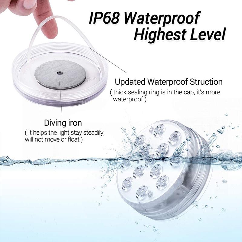 AquaGlow Colorful Rechargeable Waterproof LED Lights for Ponds & Pools