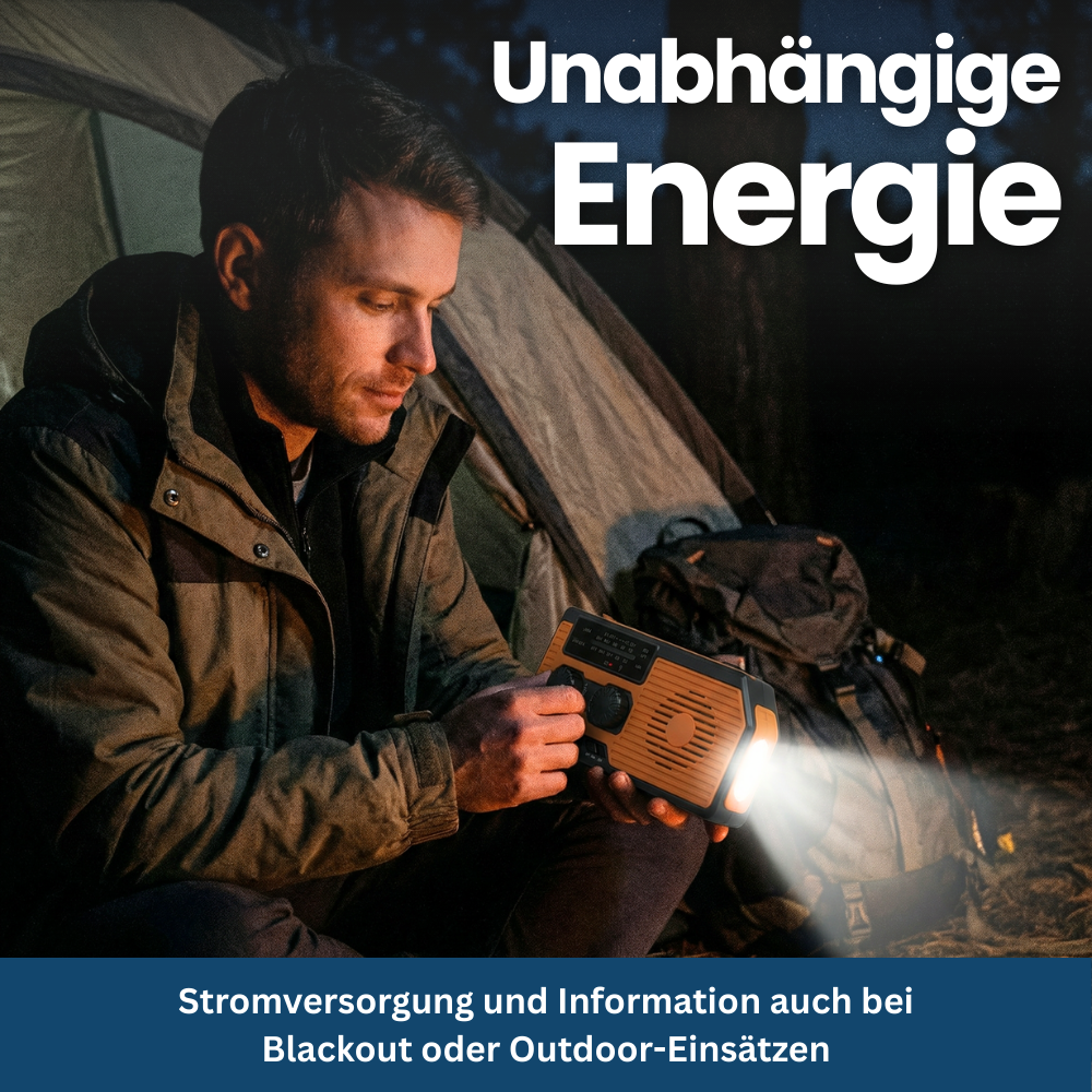 Solar-Powered 4-in-1 Emergency Radio with Battery Backup - Esilora