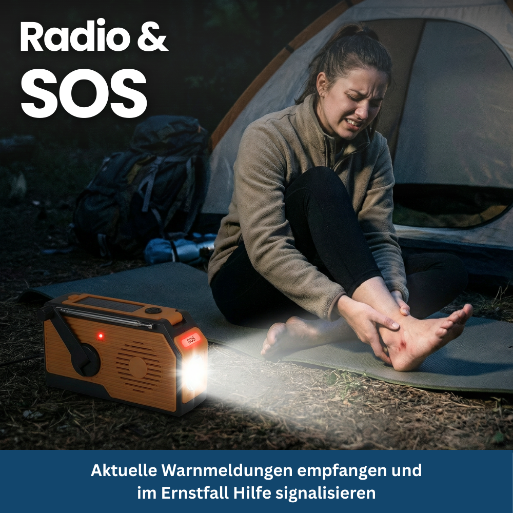 Solar-Powered 4-in-1 Emergency Radio with Battery Backup - Esilora