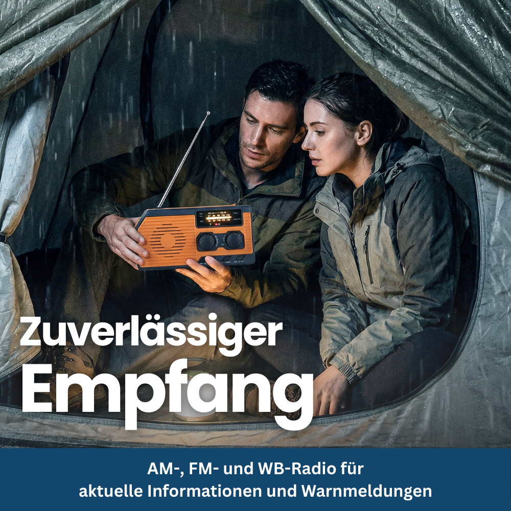 Solar-Powered 4-in-1 Emergency Radio with Battery Backup - Esilora