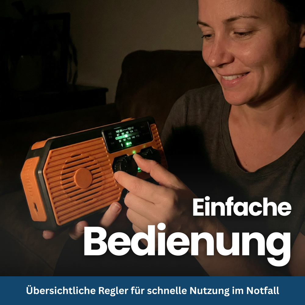 Solar-Powered 4-in-1 Emergency Radio with Battery Backup - Esilora